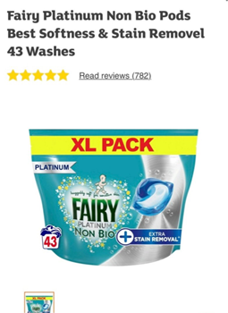 47200 - Ariel Liquid Capsules Fairy Platinum XL detergent Europe