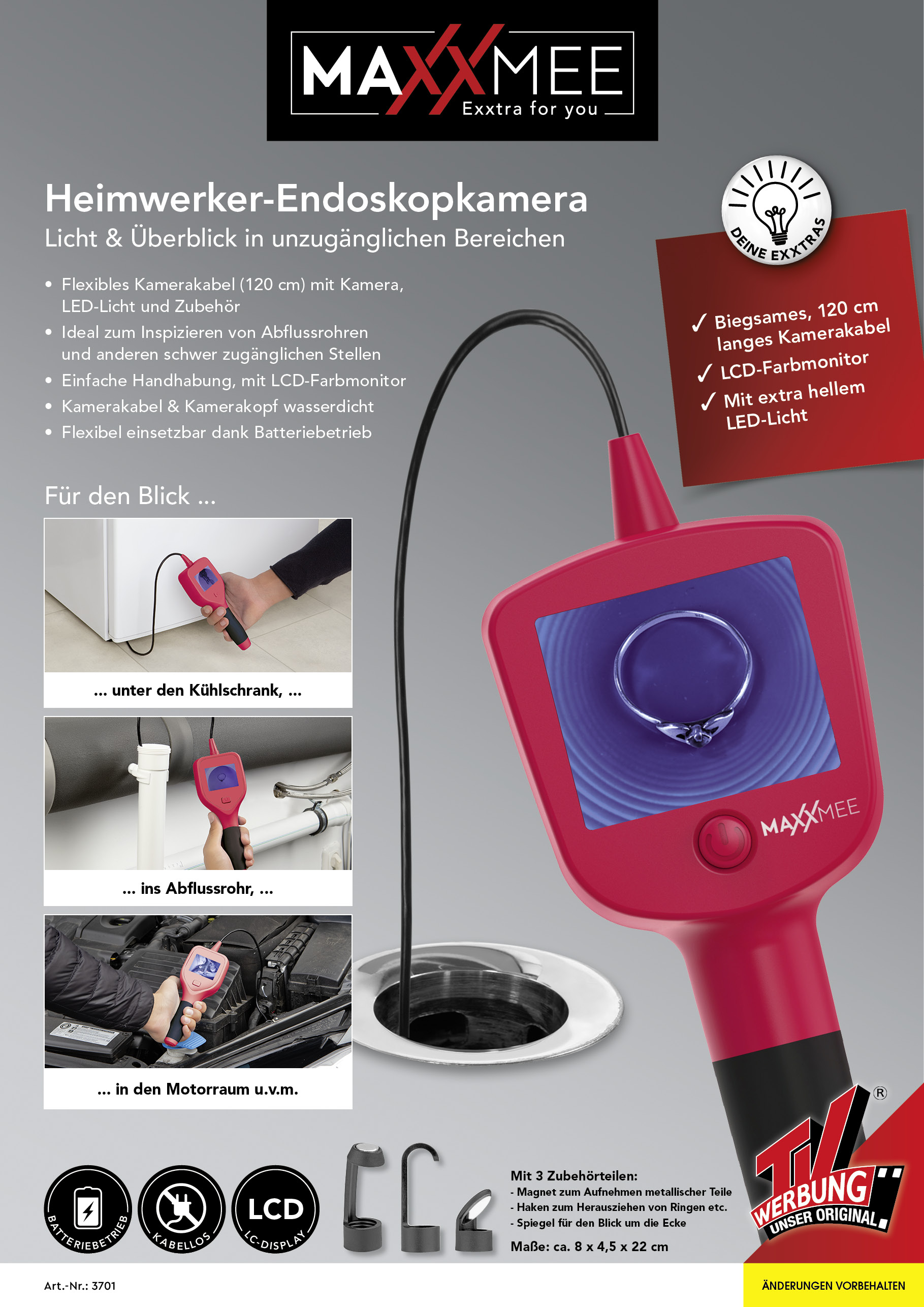 48226 - MAXXMEE do-it-yourself endoscope camera 4 pcs. Europe