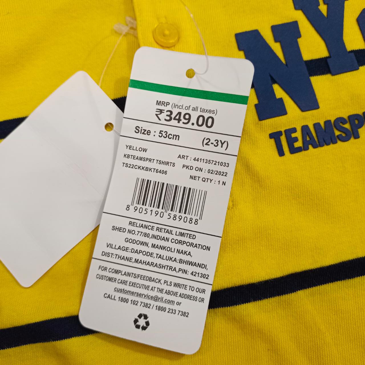 50994 - TEAMSPIRIT Branded Boys Henlry neck T shirt stock India