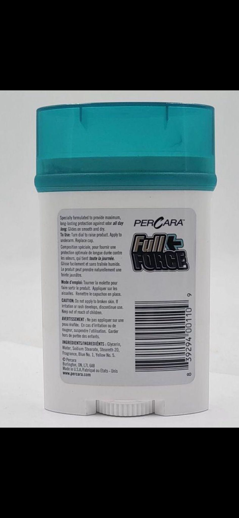 51680 - Deodorant 2.25 oz Clear Mens Full Force Percara USA